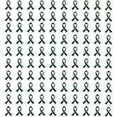 100Pcs Green Awareness Ribbon Pins Mental Health Awareness Enamel Lapel Pin Green Ribbon Brooch Hope Pins