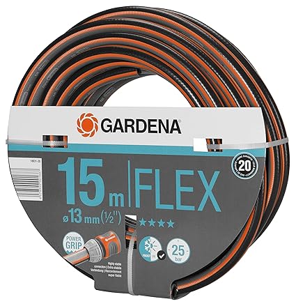Gardena Comfort Flex Schlauch Formstabiler, Flexibler Gartenschlauch mit Power-Grip-Profil, Spiralgewebe, 25 bar Berstdruck, 