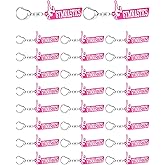 Nosiny 24 Pcs Valentine's Day Gymnastics Gifts Bulk Keychains Gymnastics Party Favors Rosy PVC Gymnast Movements Silhouette Bag Tags Sports Soccer Team Party Favors for Team Gift