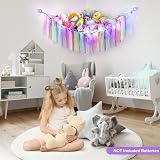 MHJY Toy Hammock Storage Net with LED Light Large Wall Hanging Organizer view 2