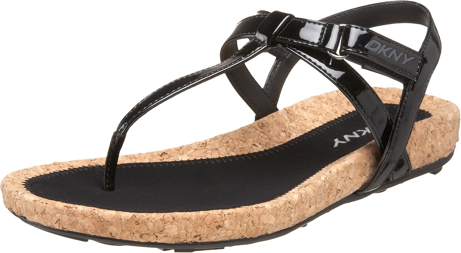 Amazon.com | DKNY Women's Bergen Thong Sandal, Black, 6 M US | Flip-Flops