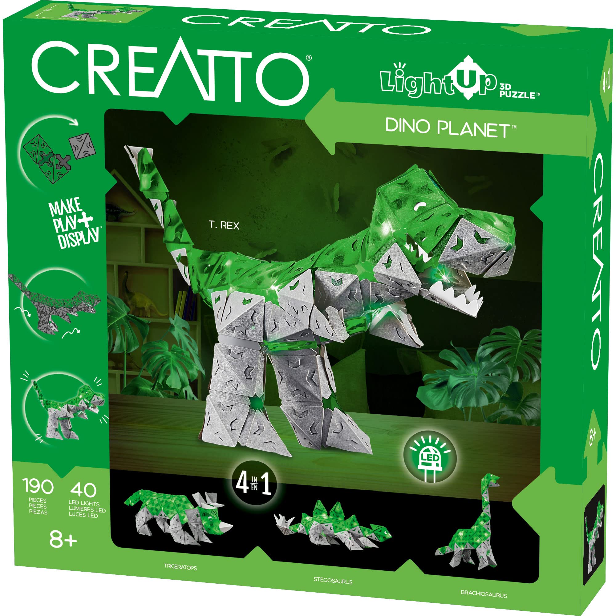 Thames & Kosmos - Dino Planet - Creatto - Versatile Building System - 3D Light Up Model for Kids, Ages 8+ - 888024