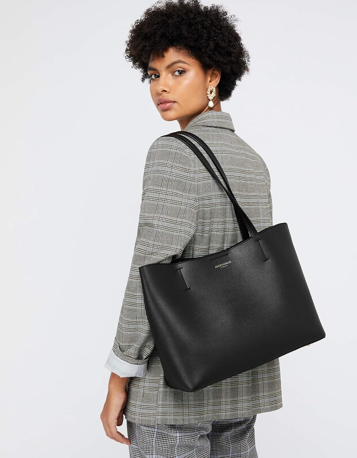 accessorize black tote bag