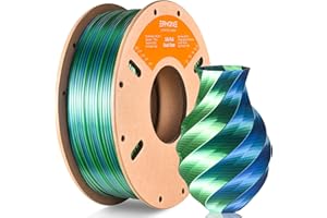 ERYONE Silk Dual Color PLA Filament 3D Printer 1.75mm +/- 0.03mm, Bicolor Filament Two Tone PLA 250G(0.55lbs) Cardboard Spool, Blue Green
