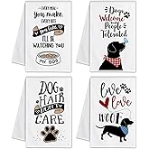 Bonsai Tree Dog Kitchen Towels Set of 4, Dog Mom Gifts for Women, Funny Cute Housewarming Dish Tea Hand Towels for Housewarming Gifts Kitchen Decor