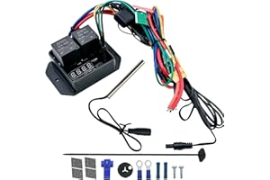 American Volt 104'F-230'F Digital Adjustable Dual Electric Cooling Fan 3 Inch Radiator Fin Push-in Probe Thermostat Sensor Switch Temperature Controller Wiring Kit