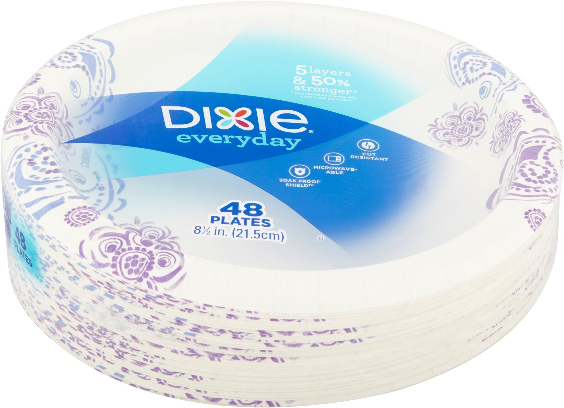 DixieEveryday Paper Plates, 8.5 Inches, 48 Count (Pack of 3)