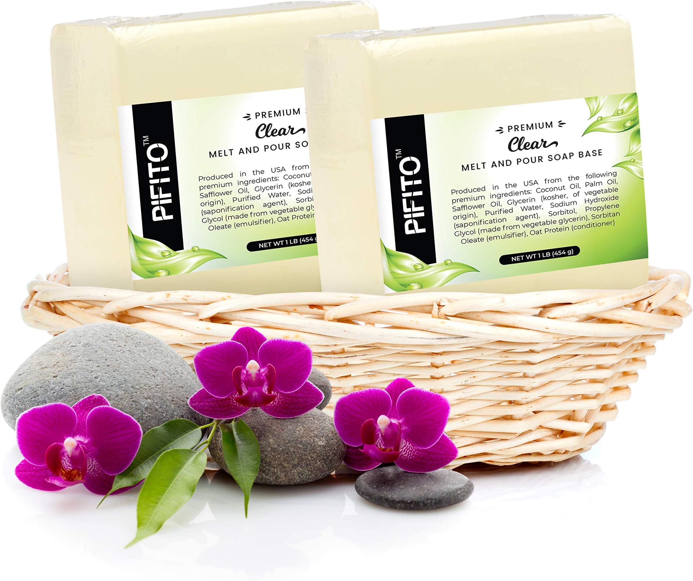 Pifito Clear Melt and Pour Soap Base (3 lb) │ Premium 100% Natural Glycerin Soap Base │ Luxurious Soap Making Supplies