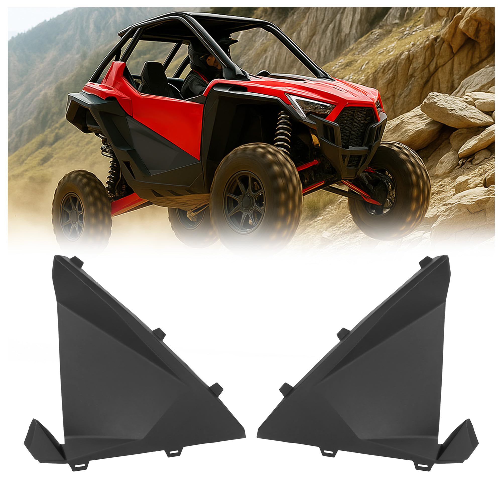 Photo 1 of BALOCEO Lower Half Door Closeoff Inserts Panels Compatible with 2020 2021 2022 2023 2024 Polaris RZR Turbo R Sport PRO XP R 2 Seater Left & Right Replacement For 2883765 Plastic(PP)