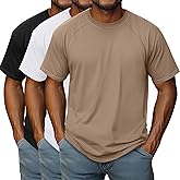 Riyiper 3 Pack S-5XL Men's Big and Tall Raglan Short Sleeve T-Shirts Crewneck Summer Casual Tops Slim Fit Basic Tee