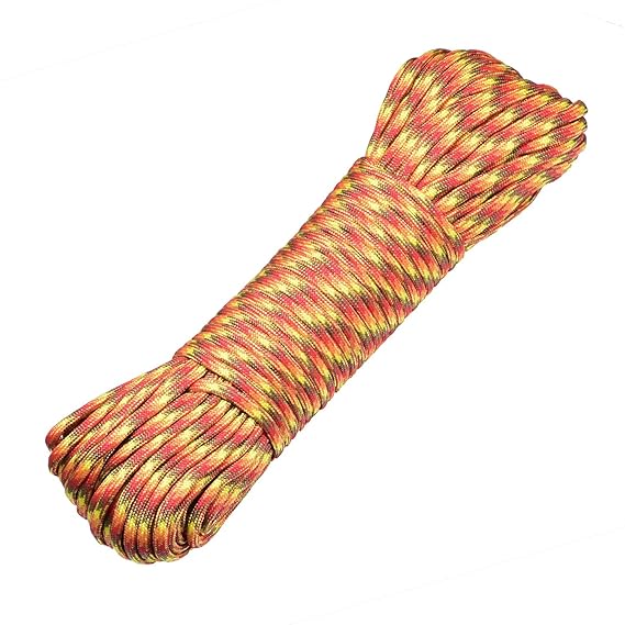 DonDon 30 Meter langes Stoffband Nylon-Schnur Paracord-Seil Survival Band zum Basteln und für Outdoor Camping Aktivitäten 4 m