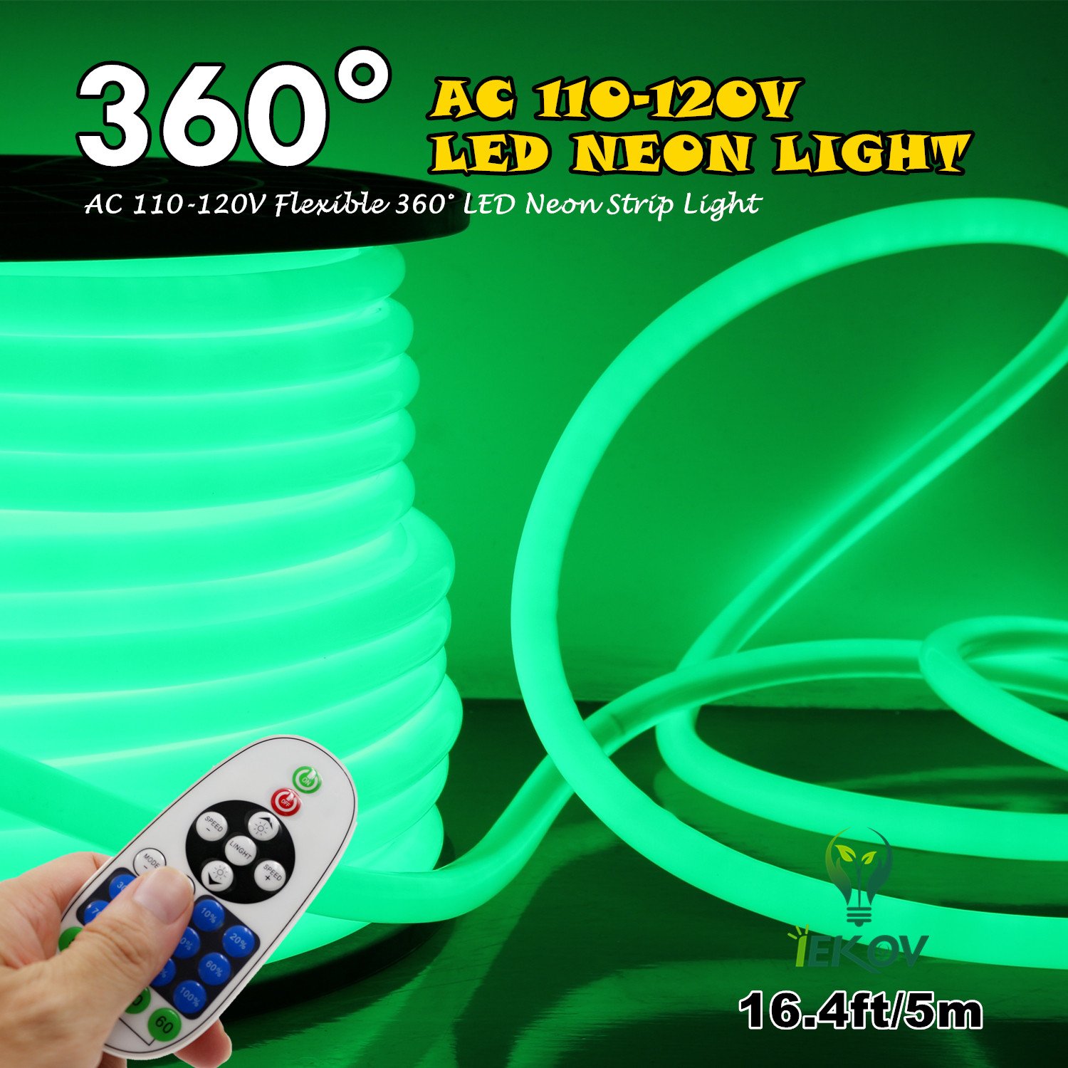 [Upgrade] 360° LED NEON Light, IEKOV™ AC 110120V Flexible