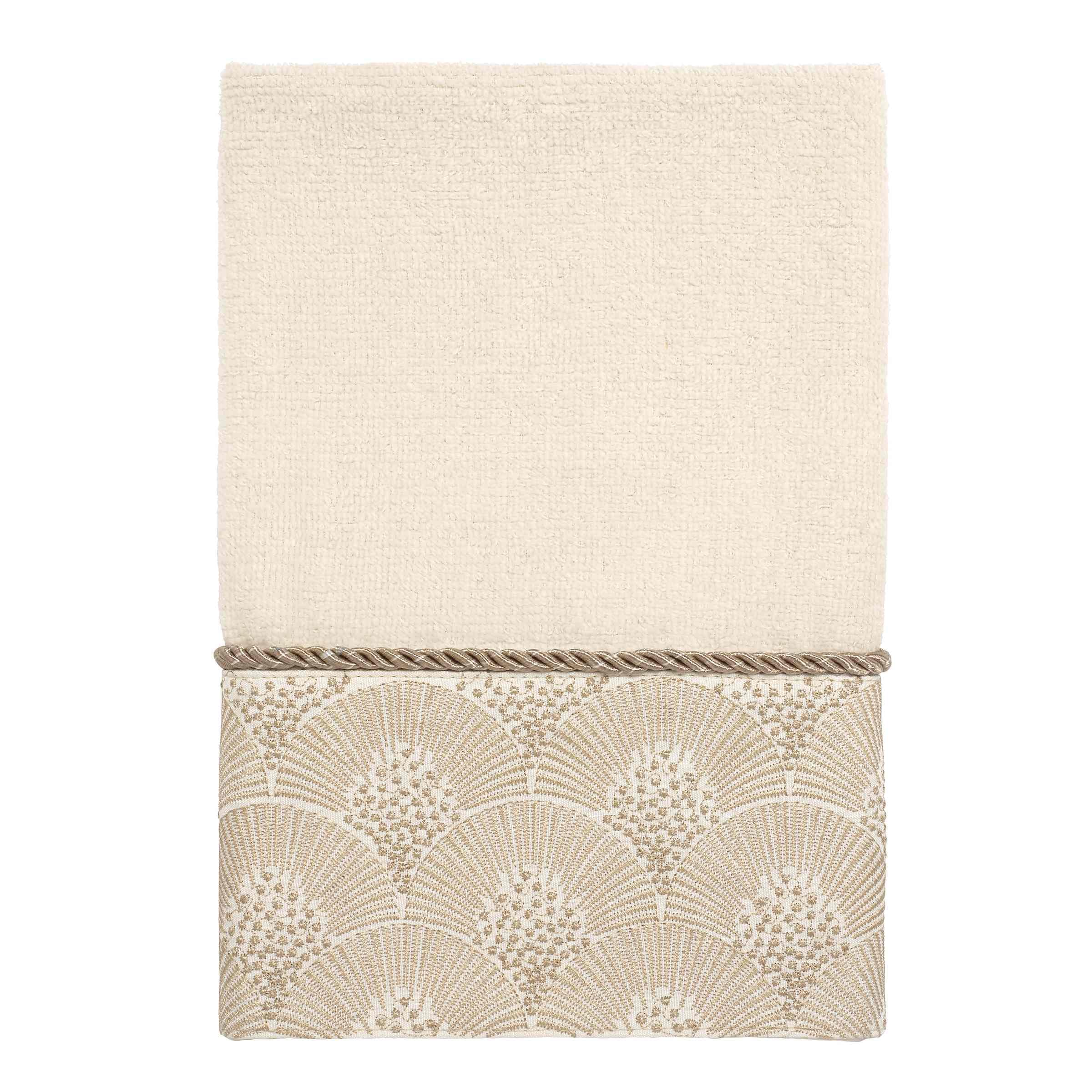 Avanti Linens Deco Shell Collection, Cotton, Ivory, Fingertip Towel