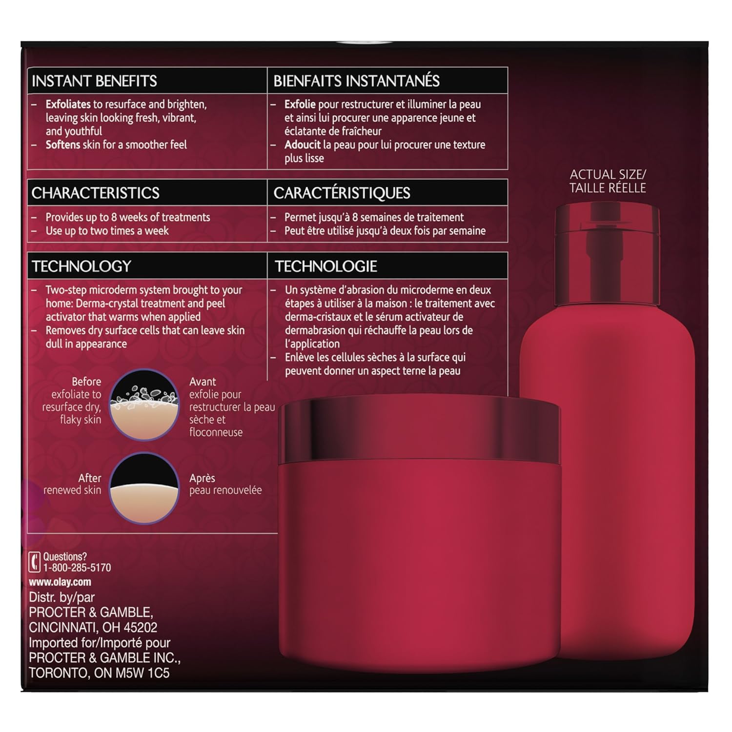 Microdermabrasion Kit by Olay Regenerist, Face Peel & Scrub for Dry Skin, Reduce Wrinkles & Fine Lines, 1 Kit: Beauty
