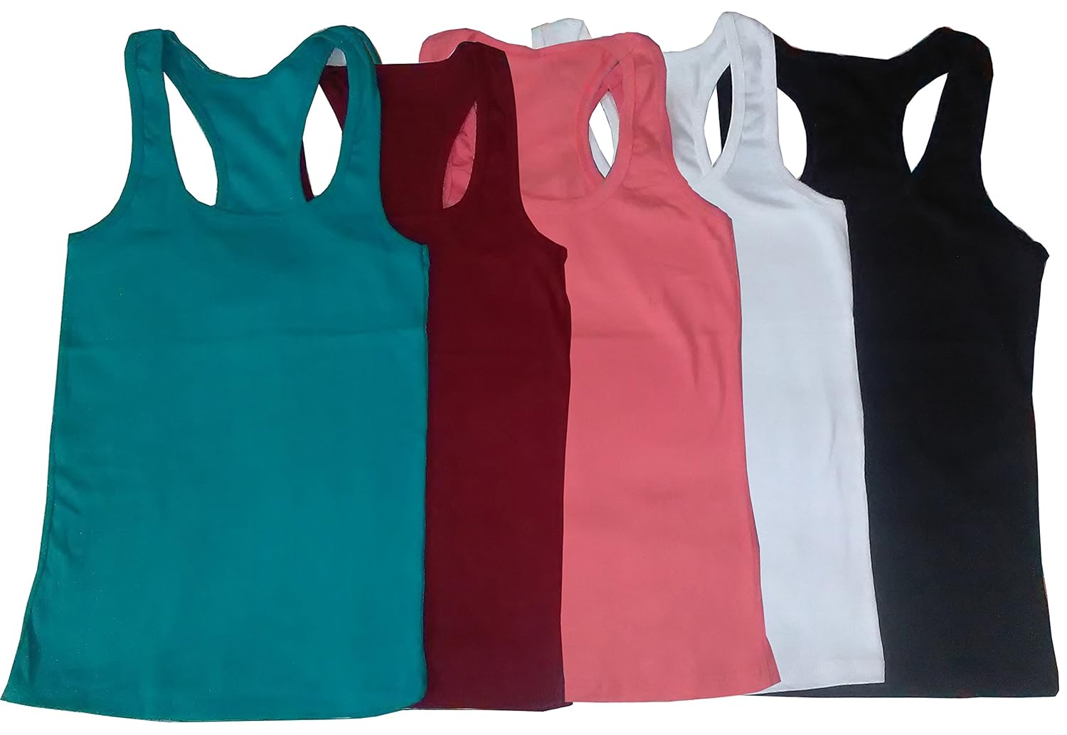 vansh fashion tank top for girls (pack of 5 royal blue,yellow,red,white, black)