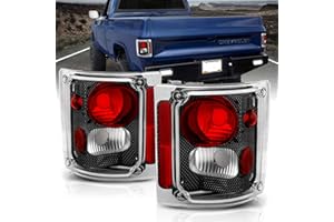 AmeriLite Carbon Black Housing Replacement Brake Tail Lights Set for 1973-1991 Chevy/GMC Full Size Blazer Suburban - Passenger and Driver Side