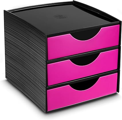Cep Build A Box 3 Drawers Compact Storage Station Black Pink