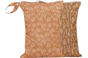 Opgroeie Wet Dry Bags with Two Zippered Pockets and Handle, Reusable Storage Bag for Breast Pump Parts & Baby Items, Waterproof Diaper Bags, Yoga Gym Bag for Swimsuits or Wet Clothes-2pcs, 11.8*15.75"