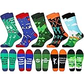 Jeasona Mens Funny Fun Crazy Funky Dress Crew Socks Gifts for Men Dad Grandpa