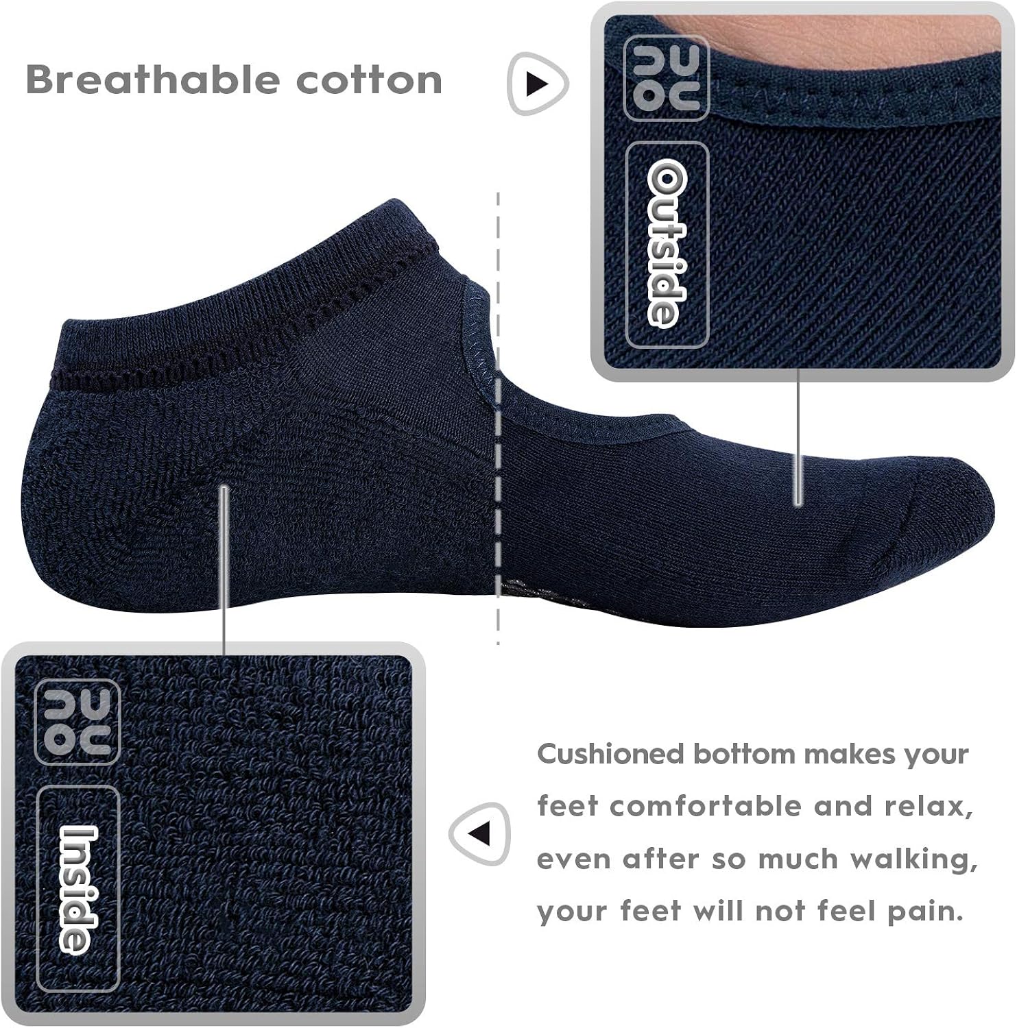 Non Slip Grip Yoga Socks for Women with Cushion for Pilates, Barre, Dance : Clothing
