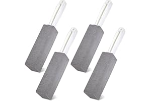 ARZQUT 4 Packs Pumice Cleaning Stone with Handle, Pumice Stone for Toilet Bowl Cleaning for Cleaning Toilets, Bathtubs, Grills, Swimming Pools, Sinks