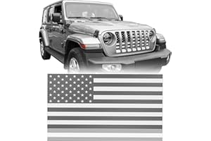 V8 GOD for Jeep Grill Insert Mesh Grille Deflector US Flag for Jeep Wrangler JL & Jeep Gladiator JT 2018-2024 - Black and White