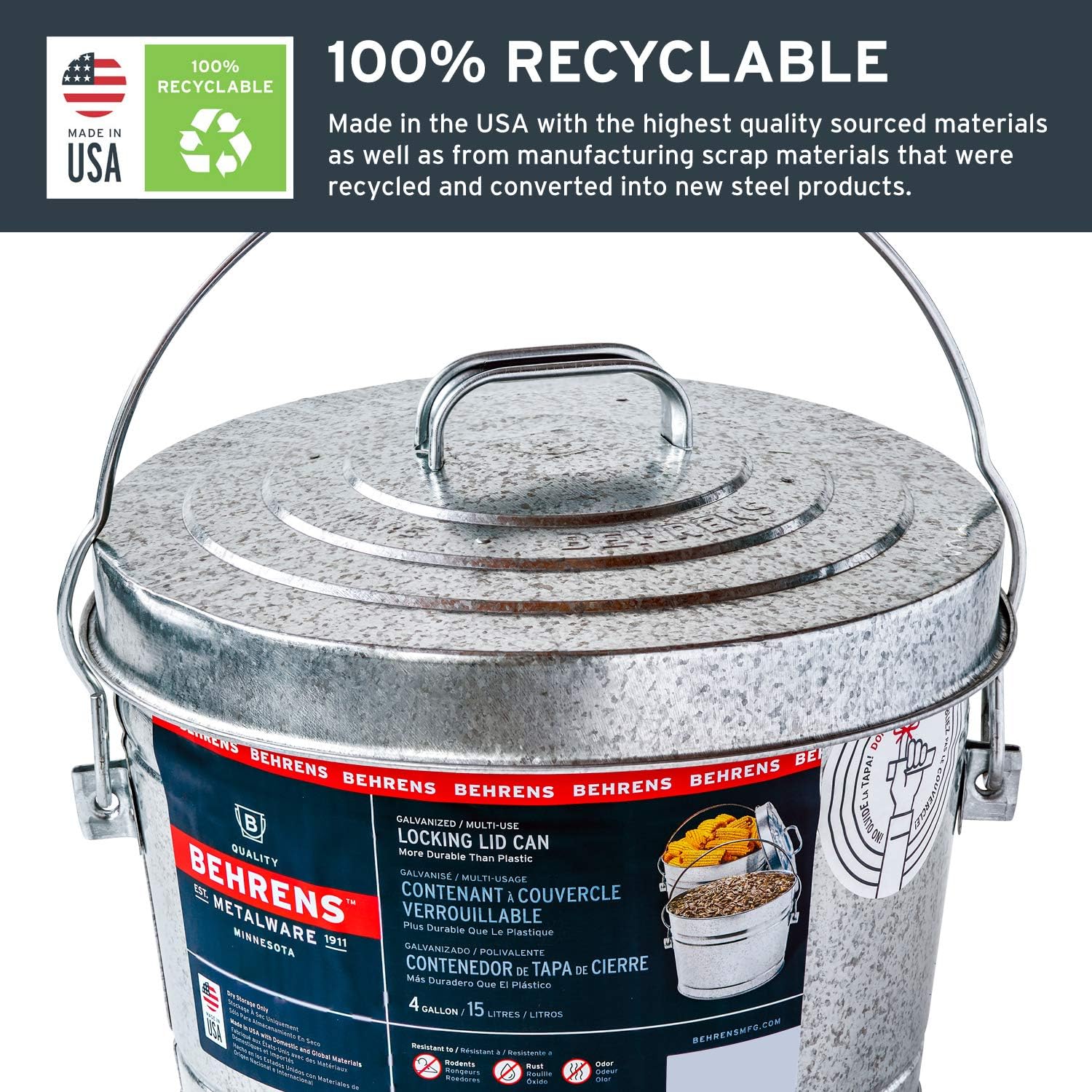 trash barrel with locking lid