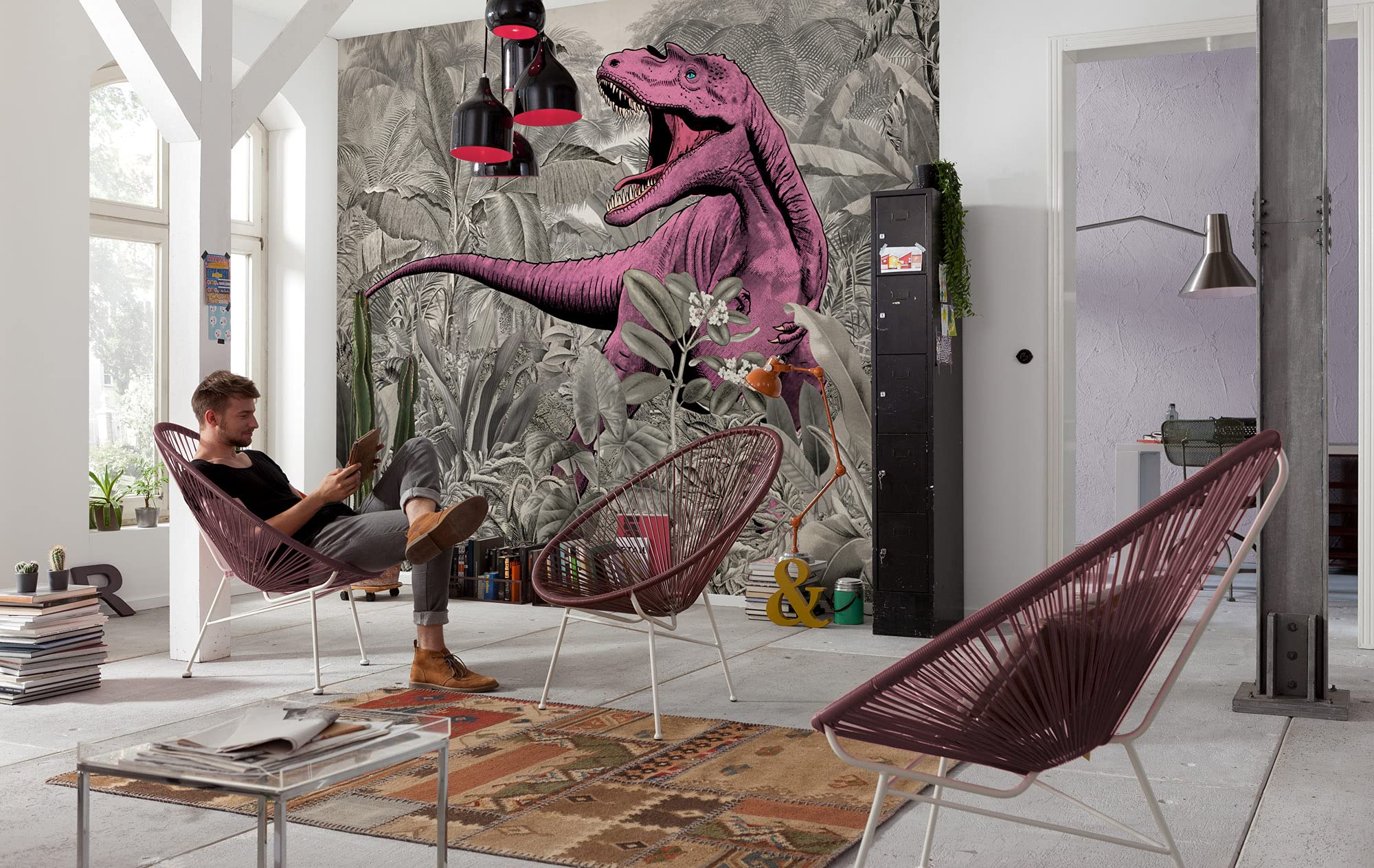 Komar Pinky IAX7-0022 Non-Woven Photo Wallpaper Size: 350 x 280 cm (Width x Height) Dinosaur Dinosaur Wallpaper