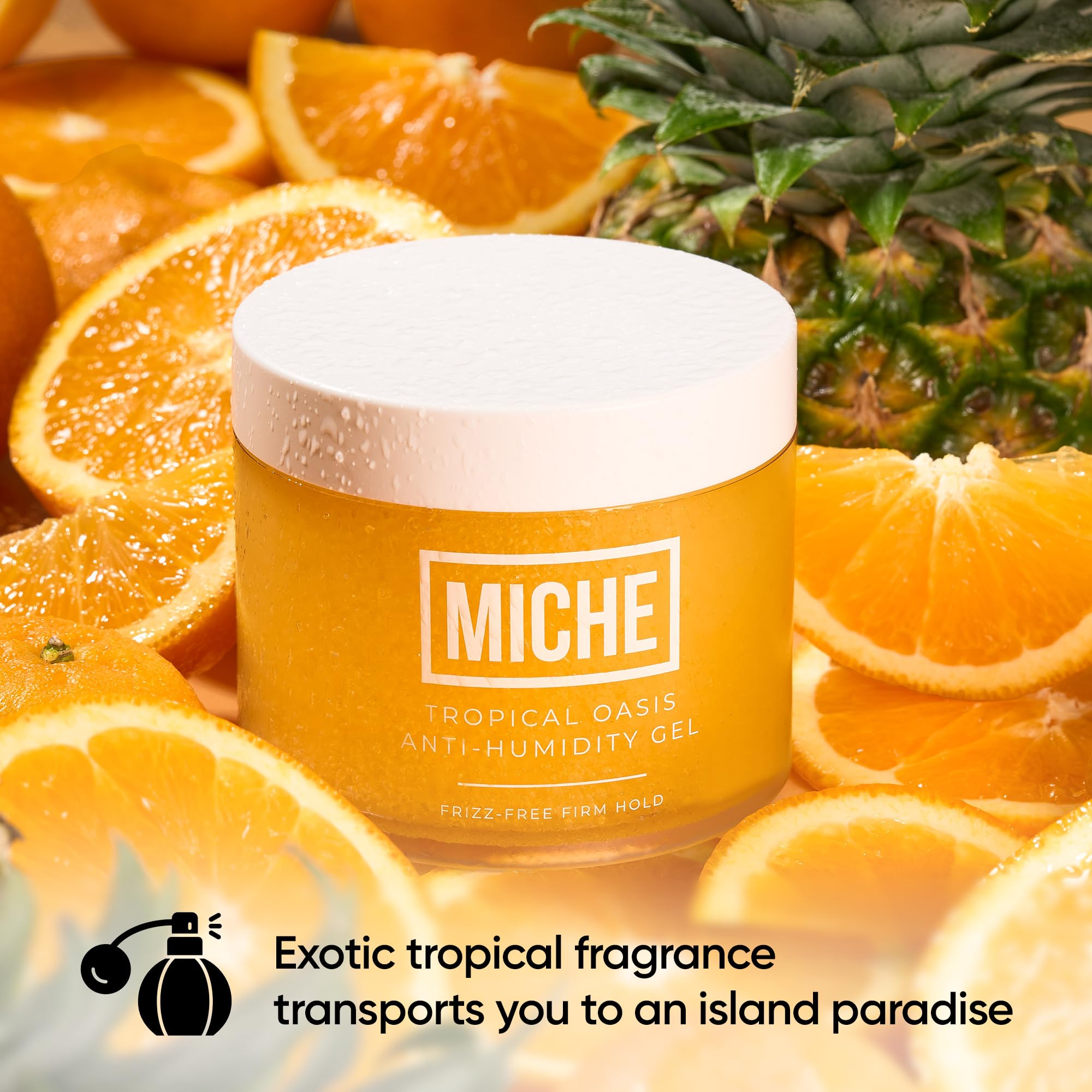 MICHE Tropical Oasis Hair Gel, Anti-Humidity Frizz-Free Strong Hold 8.8oz | For All Curl Types | Curly and Coily