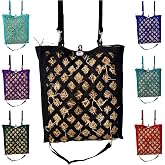 Majestic Ally Premium Nylon Hay Bag for Horses and Livestock, Simulates Grazing, Slow Feeding, Heavy-Duty PP Webbing,Quick-Adjust Straps, Small Hole for Digestion, Multiple Colors (Black)