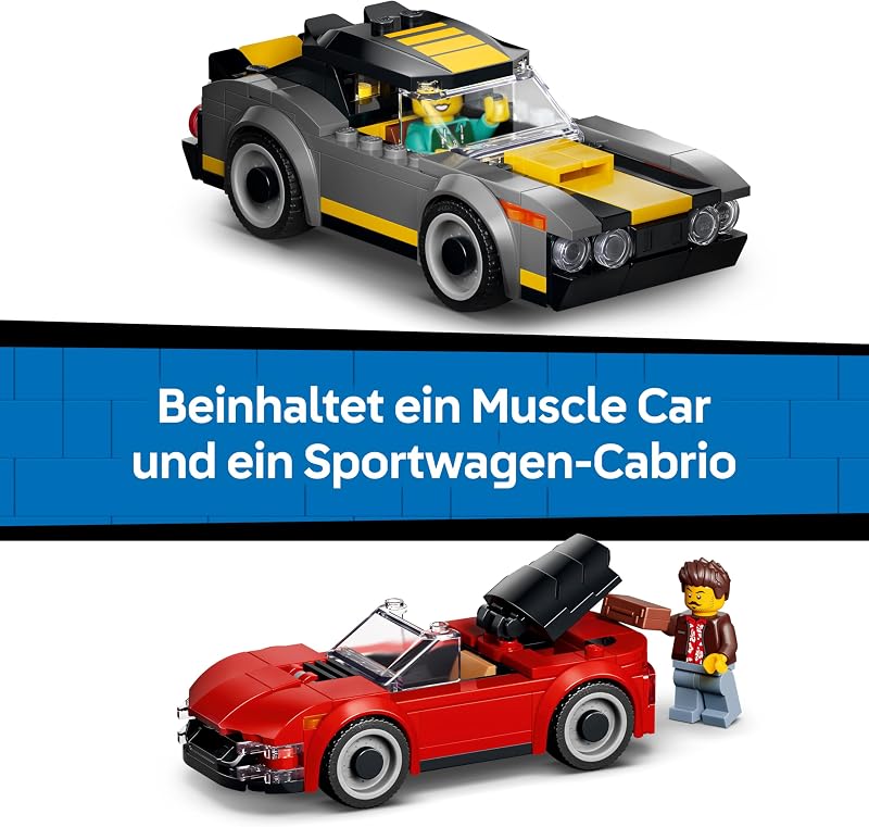 City Waschstraße Spielzeug - inkl. 2 Modellautos, Waschfunktion und 4 Minifiguren mit Zubehör - Geburtstagsgeschenk für Jungen ab 6 Jahren - 60497 — Foto 5 von 8