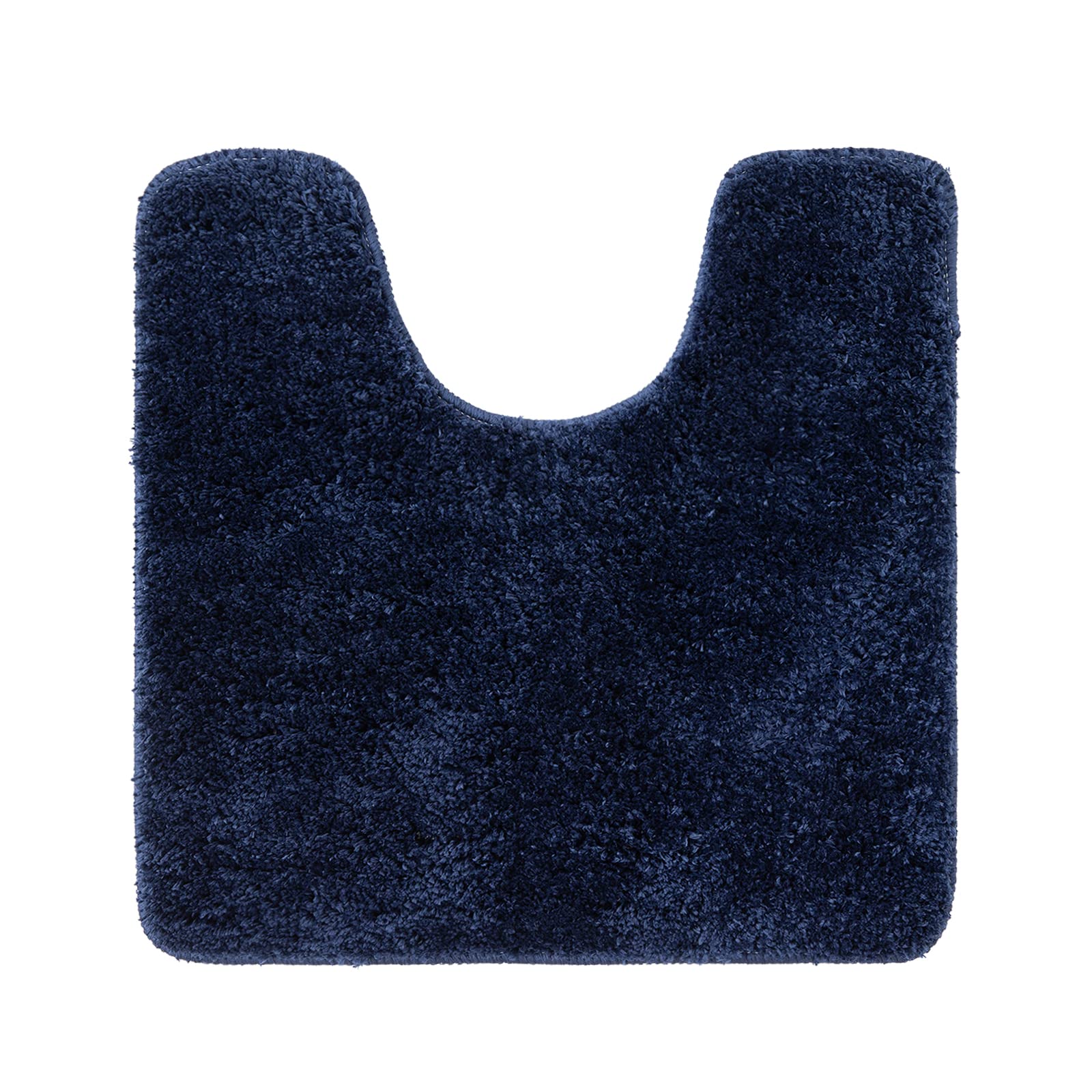 MIULEE Absorbent WC Toilet Rug Non Slip U Shape Bath Mat with High Hydroscopicity Rugs Super Soft Cozy and Shaggy Microfiber Rug Carpet for Bathroom 45x45 cm Dark-Blue — image 1