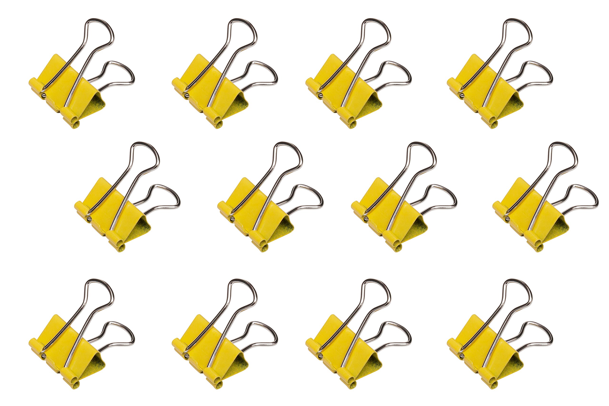 Maul Original Mauly Klemmer 19 mm, foldback clamp, clamping width 7 mm, 2141915, box 12 pieces, yellow