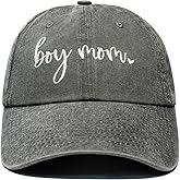 Boy Mom Hat for Women, Boy Mom Gifts, Adjustable Washed Cotton Embroidered Baseball Cap
