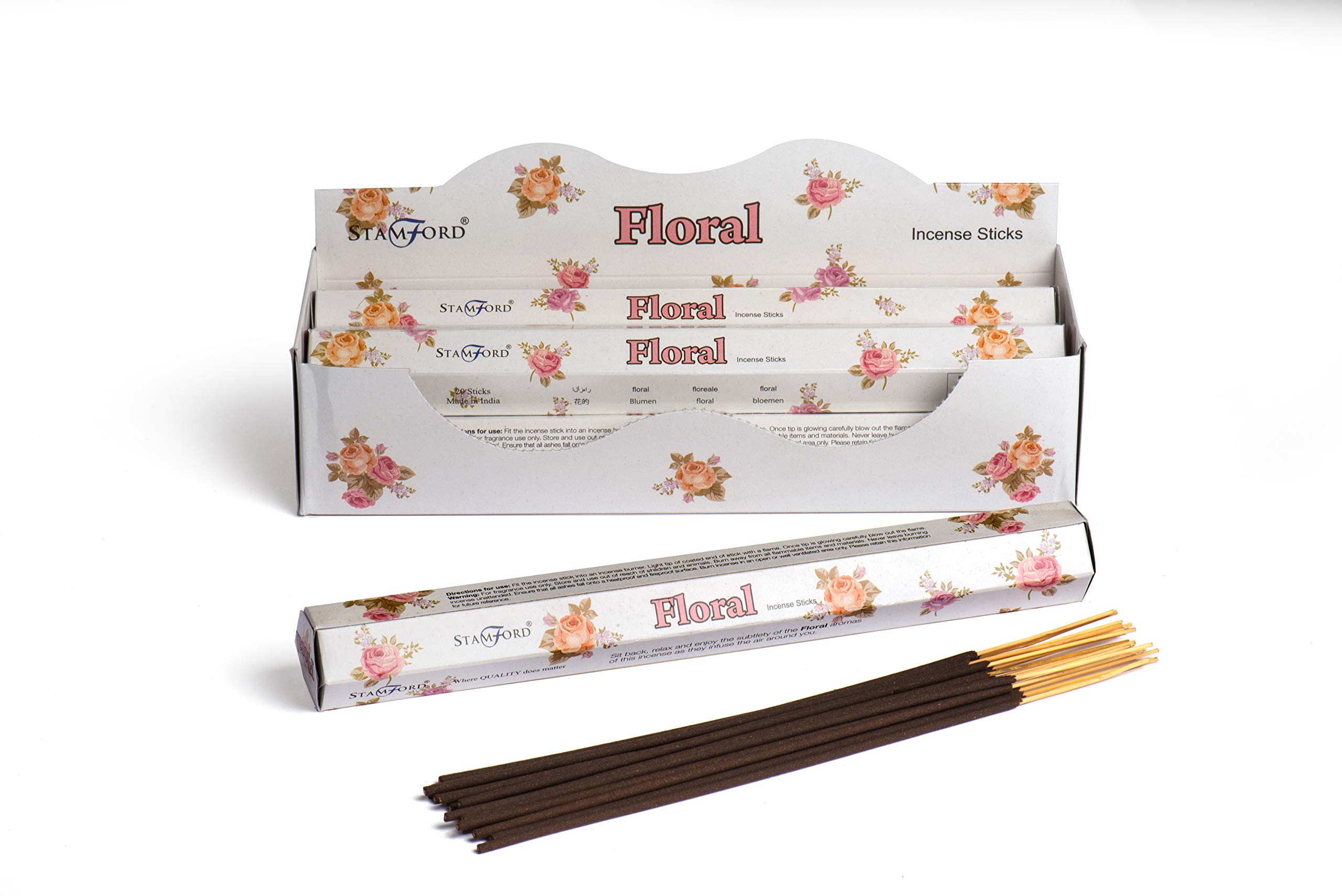 STAMFORD INC. 37314 Floral Incense Sticks, 20 Sticks x 6 Packs