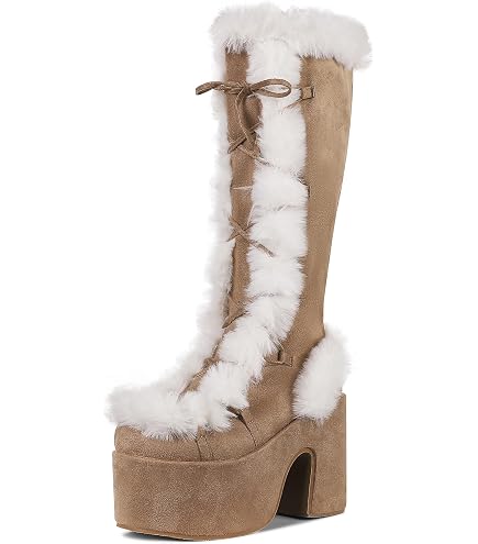 Amazon.com | VIMISAOI Fur Winter boots for Women Punk Goth Warm