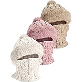 Floraltop 3 Pack Winter Ski Mask Balaclava for Women Face Mask 3 in 1 Neck Warmer Hood Scarf Gear Hats for Men Cold Weather