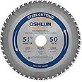 Oshlun SBF-054050 5-3/8-Inch 50 Tooth FTG Saw Blade with 20mm Arbor (5/8-Inch and 10mm Bushings) for Thin Mild Steel and Ferrous Metals