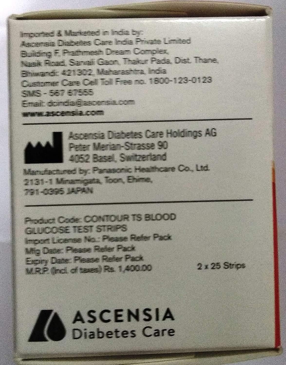 Ascencia Contour TS Diabetic Blood Glucose Test Strips 50x2=100 - Image 5