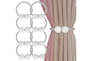 SENBALER 8 Pack Magnetic Curtain Tie Backs with Pearls,Modern Curtain Holdbacks Strap,Decoration for Kindergarten,Outside and Inside Drapes