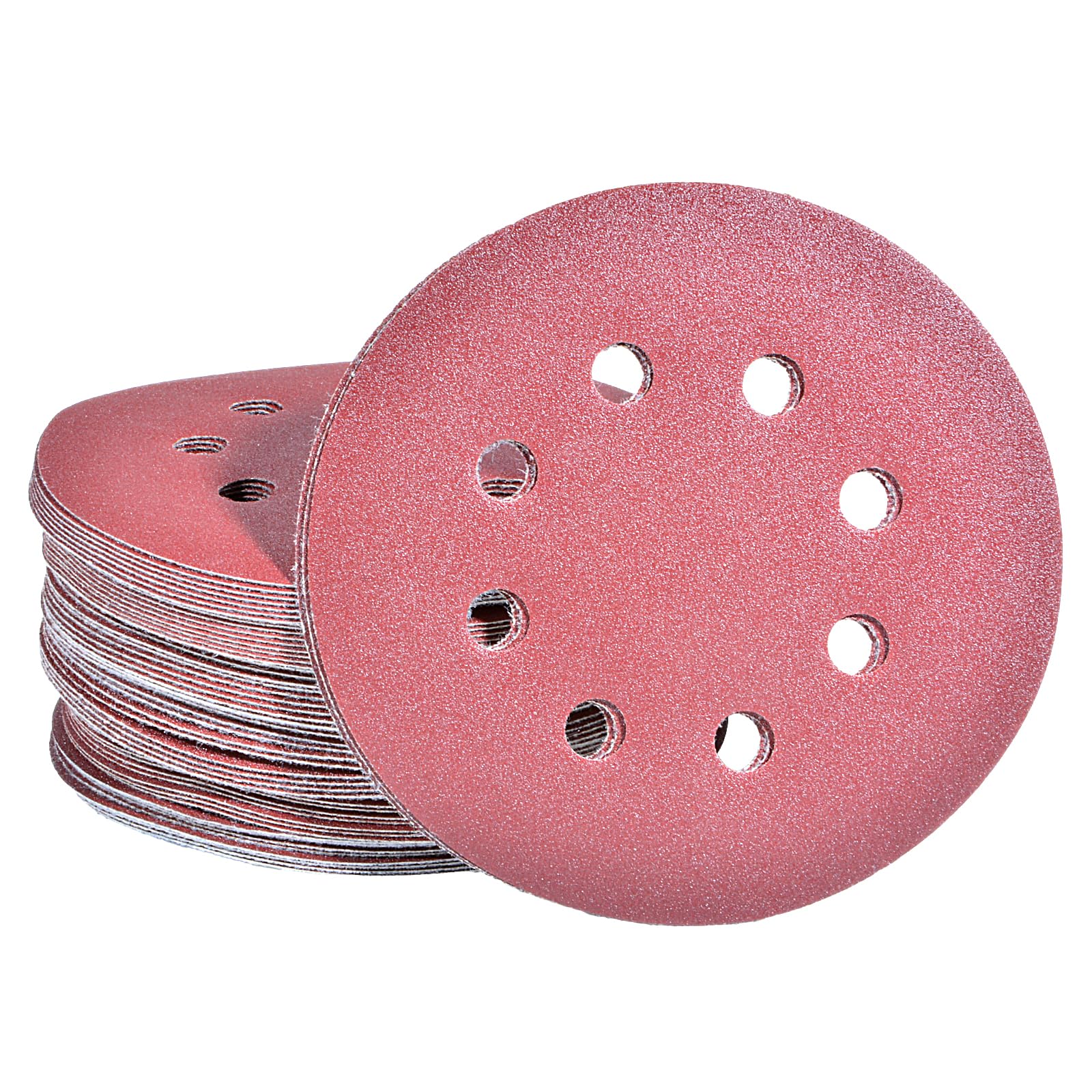 100pcs 125mm Sanding Discs, Hook and Loop 100 x 180 Grit, 8 Hole 5 Inch Round Sanding Discs Pads for Random Orbital Sander by Taspire