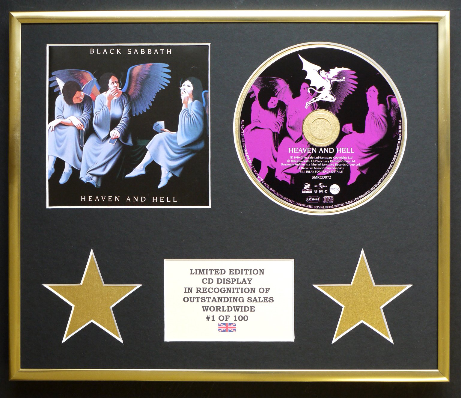 BLACK SABBATH/CD DISPLAY/LIMITED EDITION/COA/HEAVEN AND HELL