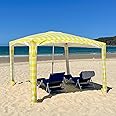 CoolCabana Beach Shade Tent - Easy Setup, UPF 50+ Protection, Large & Medium Sizes, Compact & Wind Resistant - Beach Cabana for The Whole Family - Yellow Gingham, Medium