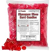 Cinnamon Discs Hard Candies - 2.5 Pounds of Individually Wrapped Red Cinnamon Candy Disks (Approx 220 Pieces).
