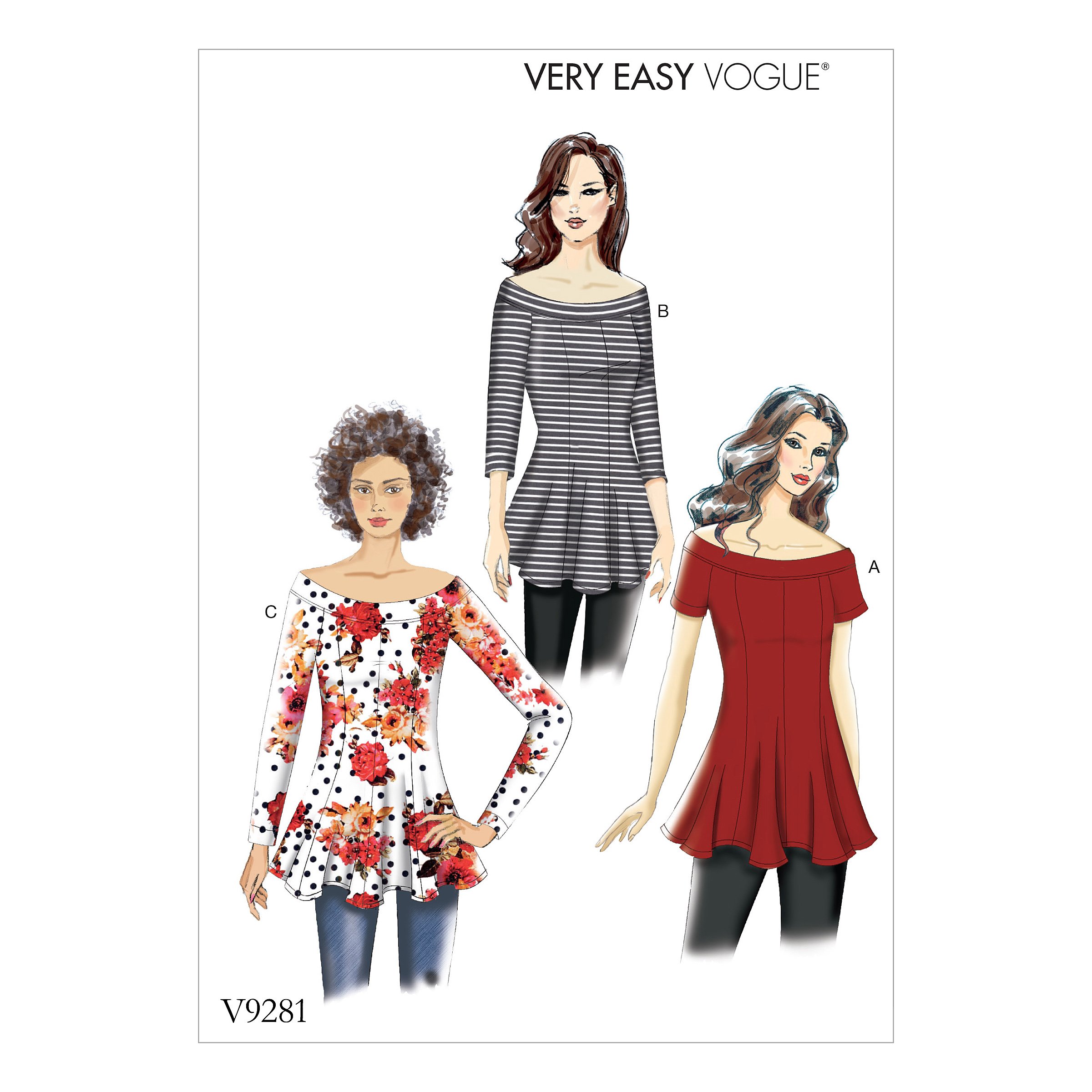 Vogue Patterns 9281 E5,Misses Top,Sizes 14-22, Tissue, Multicoloured, 15 x 0.5 x 22 cm