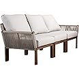 SEI Furniture Brendina Outdoor Sofa, Natural, White