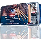 Derwent Lightfast Colored Pencils 100 Tin, Set of 100, 4mm Wide Core, 100% Lightfast, No Fade for 100 Yrs, Oil-based, Premium Core, Creamy, Ideal for Drawing, Coloring, Professional Quality (2306017)