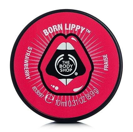 The Body Shop Born Lippy Pot Lip Balm, Strawberry, 10ml