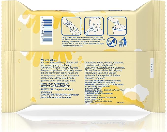 johnson's hand & face wipes