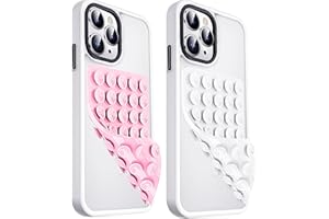JingJinYY Anteel 2 Pack Double Sided Silicone Suction Cup Phone Case Mount, Hands-Free Strong Grip Silicon Phone Holder for Selfies and Videos, Non Slip Phone Accessories (LightPink&White)